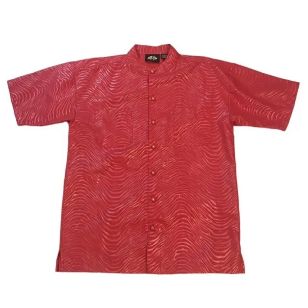 HENRI VALDISE’ vintage 1990s Mens L shirt Zebra clubwear disco 70’s Sateen